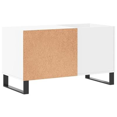 Platenkast 85x38x48 cm bewerkt hout wit - thumbnail