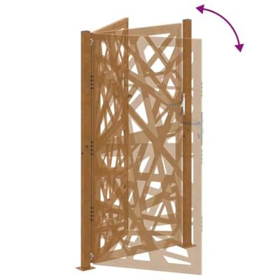 Poort met lichtontwerp 105x180 cm weervast staal Poort met lichtontwerp 105x180 cm weervast staal