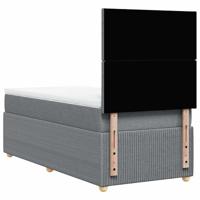 Boxspring met matras stof lichtgrijs 80x200 cm - thumbnail