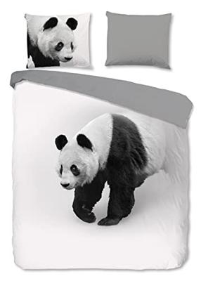Pure Dekbedovertrek Micropercal Panda - grijs 240x200/220cm Pure Dekbedovertrek Micropercal Panda - grijs 240x200/220cm