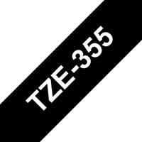 Brother TZE-355 labelprinter-tape Wit op zwart - thumbnail
