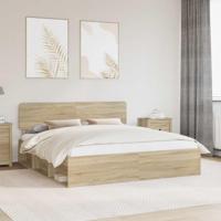 Bedframe met hoofdeinde Sonoma 200 x 200 cm Massief grenenhout - thumbnail