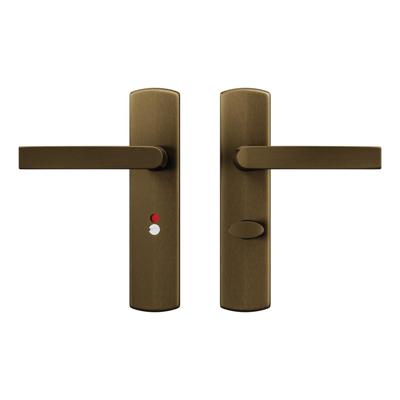AXA AXA Curve klik deurkruk Blok op schild WC-/badkamersluiting 63/8 mm - aluminium/brons AXA AXA Curve klik deurkruk Blok op schild WC-/badkamersluiting 63/8 mm - aluminium/brons