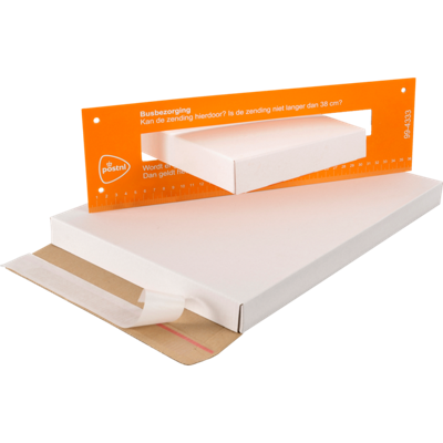 SendProof® Brievenbusdoos | A4 | golfkarton | 350x250x28mm | wit | 25 stuks