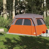 Gezinstent 6-persoons waterdicht grijs en oranje - thumbnail