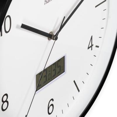 Hama DCF Wandklok Lanzarote Tikt Niet + Thermometer en Hygrometer 35 cm Zwart/Wit Hama DCF Wandklok Lanzarote Tikt Niet + Thermometer en Hygrometer 35 cm Zwart/Wit