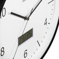 Hama DCF Wandklok Lanzarote Tikt Niet + Thermometer en Hygrometer 35 cm Zwart/Wit - thumbnail