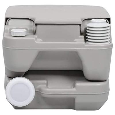 VidaXL Kampeertoilet draagbaar 10 + 10 l grijs - thumbnail