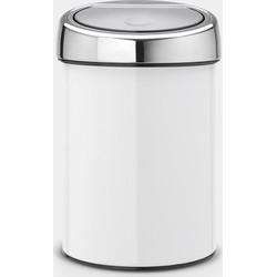 Brabantia touch bin wandafvalemmer 3 liter white Brabantia touch bin wandafvalemmer 3 liter white