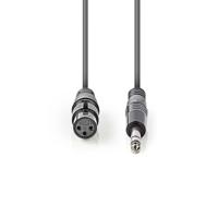 Nedis COTH15110GY15 Gebalanceerde Xlr-audiokabel Xlr 3-pins Female - 6,35 Mm Male 1,5 M Grijs - thumbnail
