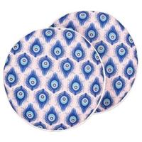 Beliani-CERIANA-Tuinkussen set van 2-Blauw|Roze-⌀ 40 cm-Polyester - thumbnail