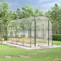 VidaXL Tuinkas 160x400x190 cm pvc en gepoedercoat staal transparant - thumbnail