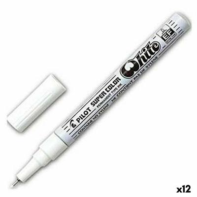 Permanente markeerstift Pilot Wit (12 Stuks)