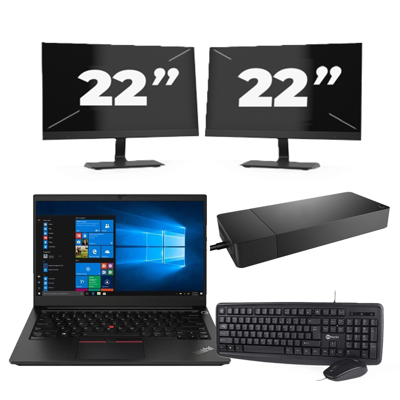 Lenovo ThinkPad E14 Gen 3 - AMD Ryzen 3 5300U - 14 inch - 16GB RAM - 256GB SSD - Windows 11 Home + 2x 22 inch Monitor Lenovo ThinkPad E14 Gen 3 - AMD Ryzen 3 5300U - 14 inch - 16GB RAM - 256GB SSD - Windows 11 Home + 2x 22 inch Monitor