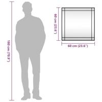 VidaXL Wandspiegel vierkant 60x60 cm ijzer zwart - thumbnail