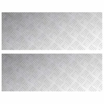 VidaXL Trap tread rechthoekig 2 pcs zilver 80 x 30 cm aluminium