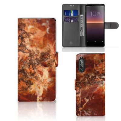 Sony Xperia 10 II | Bookcase | Marmer Bruin