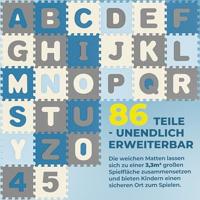 Puzzelmat 86 delig met getallen en letters Blauw - thumbnail