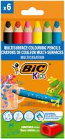 Bic Kids kleurpotlood Multisurface, assorti, etui van 6 stuks + slijper - thumbnail