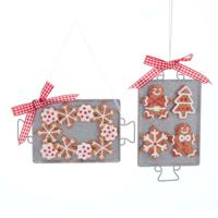 Gingerbread On Metal Tray Ornament 6 inch kersthanger Kurt S. Adler - Kurt s adler - thumbnail