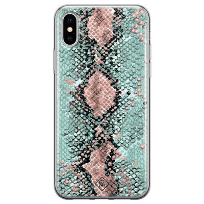 iPhone X/XS siliconen hoesje - Snake pastel