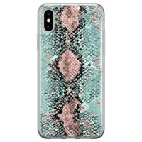 iPhone X/XS siliconen hoesje - Snake pastel - thumbnail