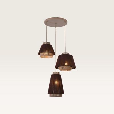 Hanglamp Dolomites maronne - Drie lagen van gevlochten katoenen koordjes - Voor binnen - Zonder lichtbron Hanglamp Dolomites maronne - Drie lagen van gevlochten katoenen koordjes - Voor binnen - Zonder lichtbron