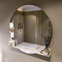 MONDIAZ SPOT spiegel rond 110cm met Spiegelplanchet kleur Frappe. - thumbnail