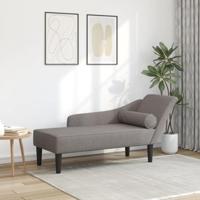 Chaise longue met kussens stof taupe - thumbnail