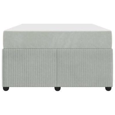 Bedframe met matras met matras Lichtgrijs 120 x 190 cm Fluweel