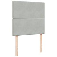 Boxspring met matras fluweel lichtgrijs 100x200 cm - thumbnail