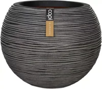 Capi nature bol rib nl kunststof vaas 40x32 cm antraciet - thumbnail