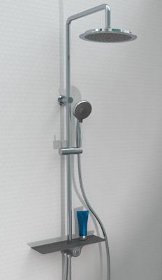 SCHÜTTE regendoucheset met plateau aquastar antraciet-chroomkleurig