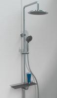 AQUASTAR hoofddouche set met planchet, chroom-antraciet wellness hoofddouche met antikalk nozzles, hoofddouche: Ø ca. 24 cm handdouche met 5 functies en met antikalk nozzles, maat: Ø ca. 10 cm m - thumbnail