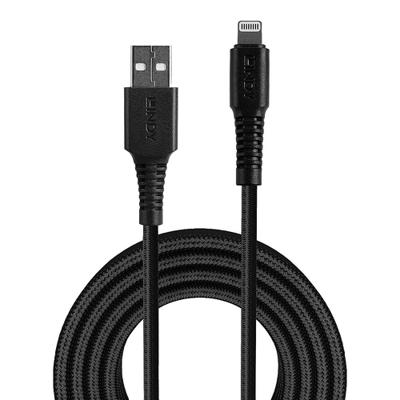 Oplaadkabel, hoge weerstand, USB type A naar Lightning, 2 m