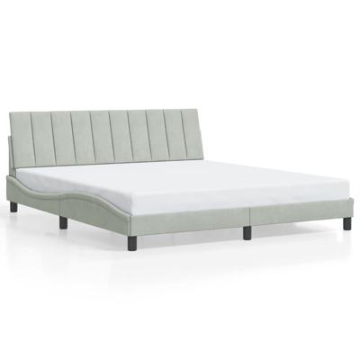 Bedframe zonder matras "Hanko" 180x200 cm fluweel lichtgrijs