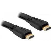 Delock 82672 HDMI-kabel HDMI Aansluitkabel HDMI-A-stekker 5 m Zwart Plat - thumbnail