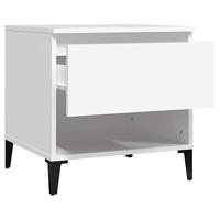 Bijzettafel 50x46x50 cm bewerkt hout wit - thumbnail