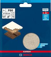 Bosch Accessories EXPERT M480 2608900671 Schuurnet voor excentrische schuurmachine Ongeperforeerd Korrelgrootte (num) 80 (Ø) 125 mm 5 stuk(s) - thumbnail