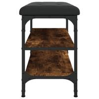 Schoenenbank 62x32x47 cm bewerkt hout gerookt eikenkleurig - thumbnail