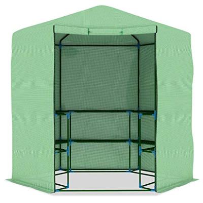 VidaXL Tuinkas met schappen 227x223 cm staal VidaXL Tuinkas met schappen 227x223 cm staal