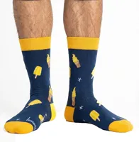 Benyson Sokken ijsco's - Organisch katoen 1- Paar - Vrolijke katoenen sokken met leuke en grappige print - Dames - Heren - thumbnail