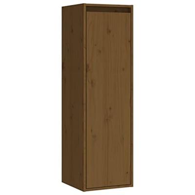 Wandkasten 2 st 30x30x100 cm massief grenenhout honingbruin