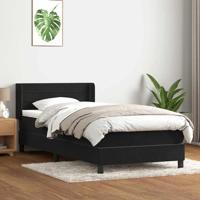 Boxspring met matras fluweel zwart 80x220 cm - thumbnail