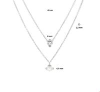TFT Zilveren Ketting Synth. Parel En Zirkonia 1,2 mm x 45 cm - thumbnail