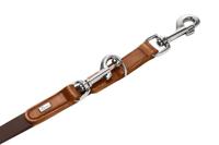 HUNTER Traploos verstelbare hondenlijn Wolmar, chocoladebruin/cognac - thumbnail