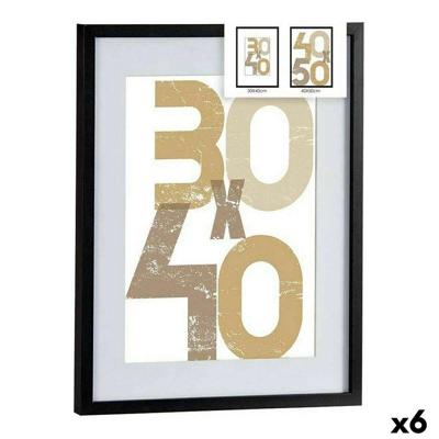Muurfotlijst Gift Decor Zwart Plastic Hout MDF 40 x 50 cm (6 Stuks)