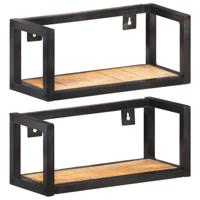 VidaXL Wandschappen 2 st 40 cm ruw mangohout - thumbnail