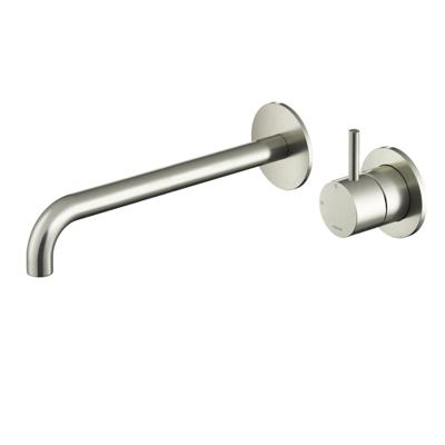 Hotbath Archie - Wastafelmengkraan - zonder Waste - Laag - Geborsteld Nikkel - Inbouw - Roestvrijstaal - V02