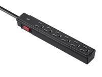 Monoprice Reisstopcontacten draaibaar, met 1 Qualcomm-snellaadtechnologie stekkerdoos 6 stopcontacten - 201 joules zwart, 2 stuks - thumbnail